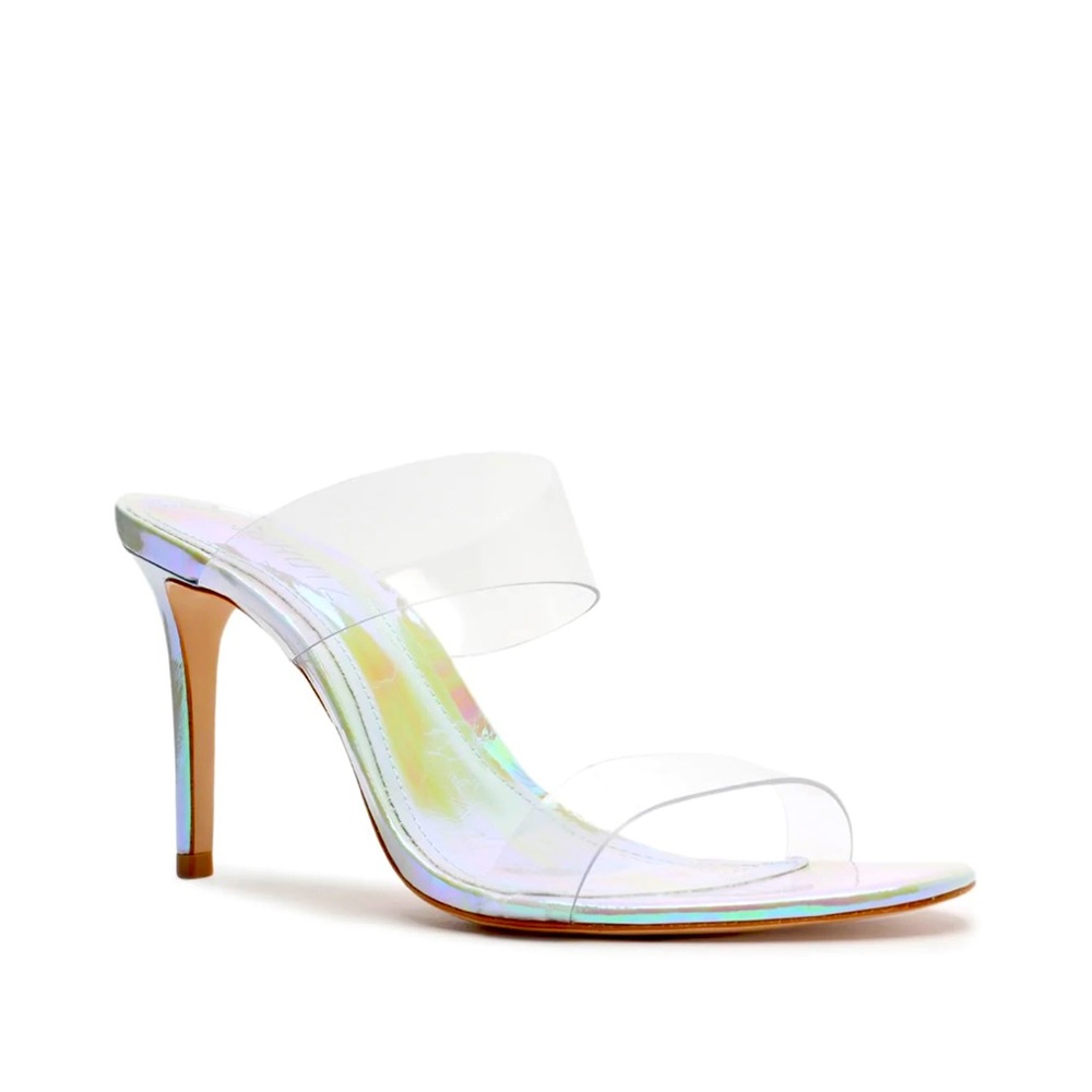 Schutz Ariella Multi-Colored Vinyl Clear Strap Sandal 9.5 SOLD OUT